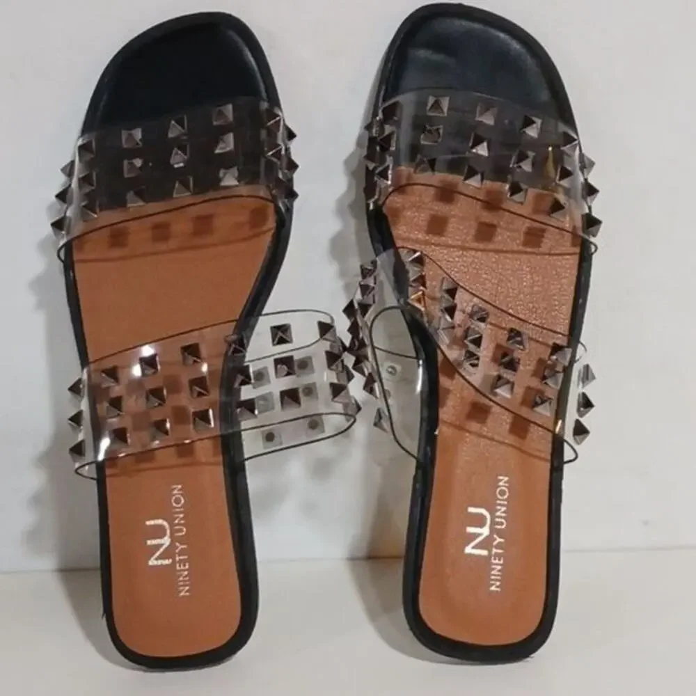 Ninety Union Bloom clear studded sandal size 8